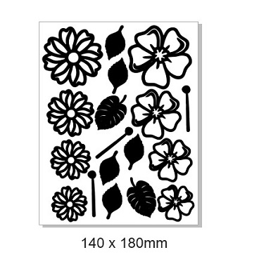 Flowers and leaves 140 x 180mm Min buy 3 packs.